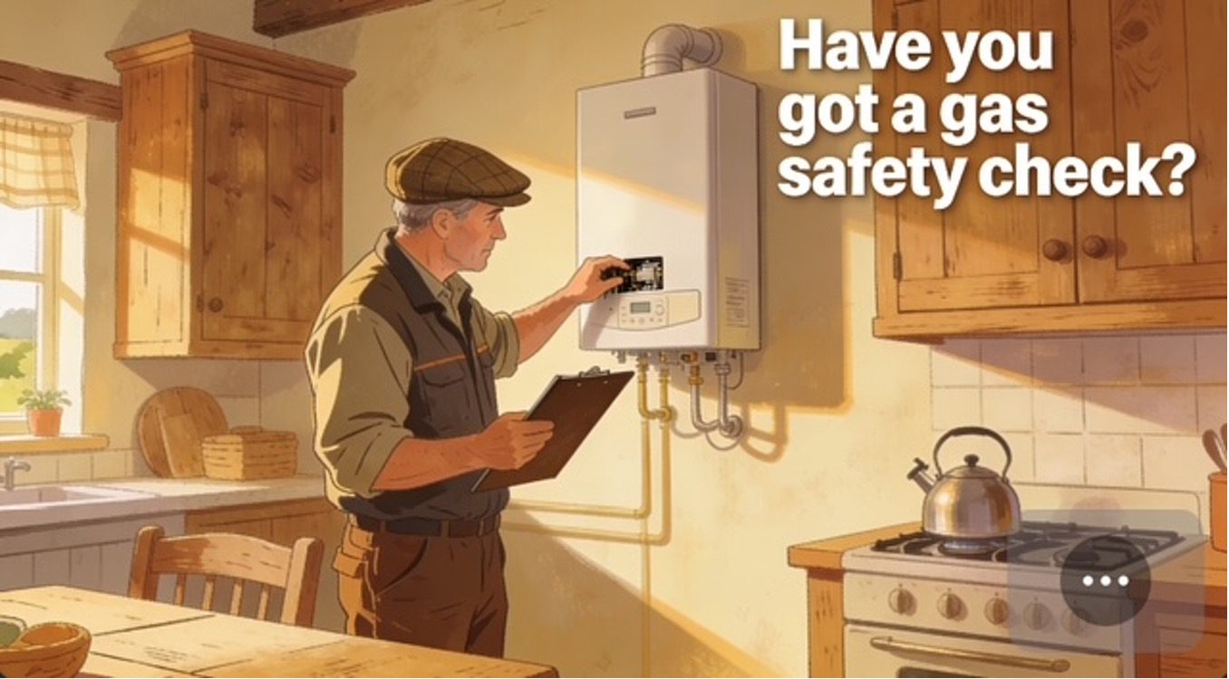 Red cottage home with landscaping